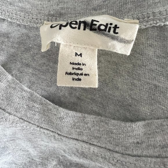 NWOT OPEN EDIT Boxy Crop T-Shirt‎ in Grey Light Heather (S) - Picture 7 of 10